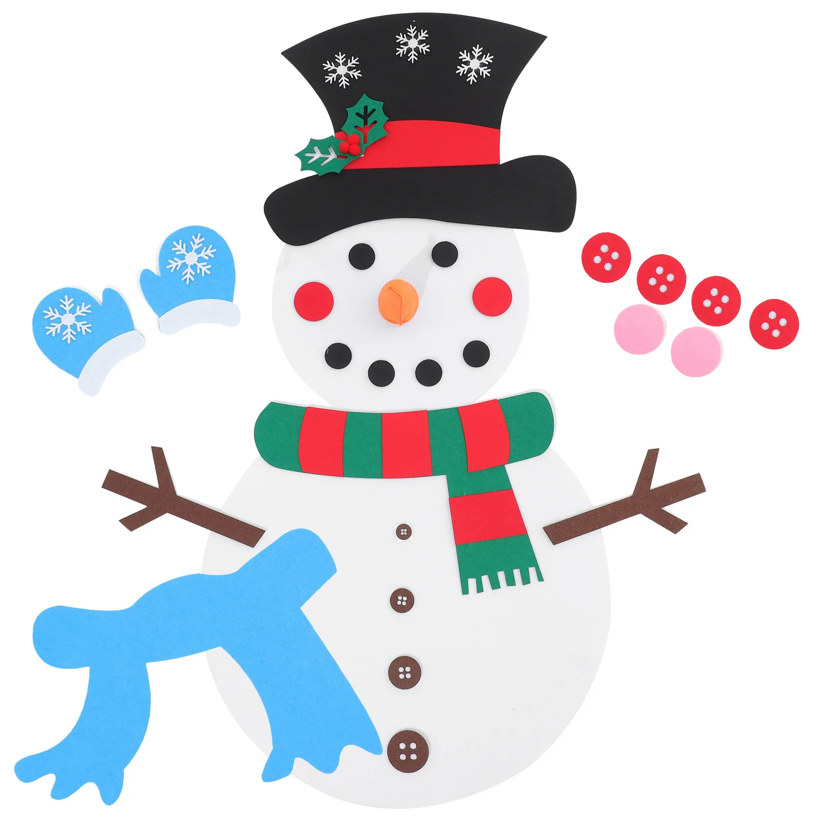 

1 set 1 Set Diy Felt Christmas Snowman Decoration Craft Kit Xmas Party Supplies Festival Home Hanging Ornament Decor