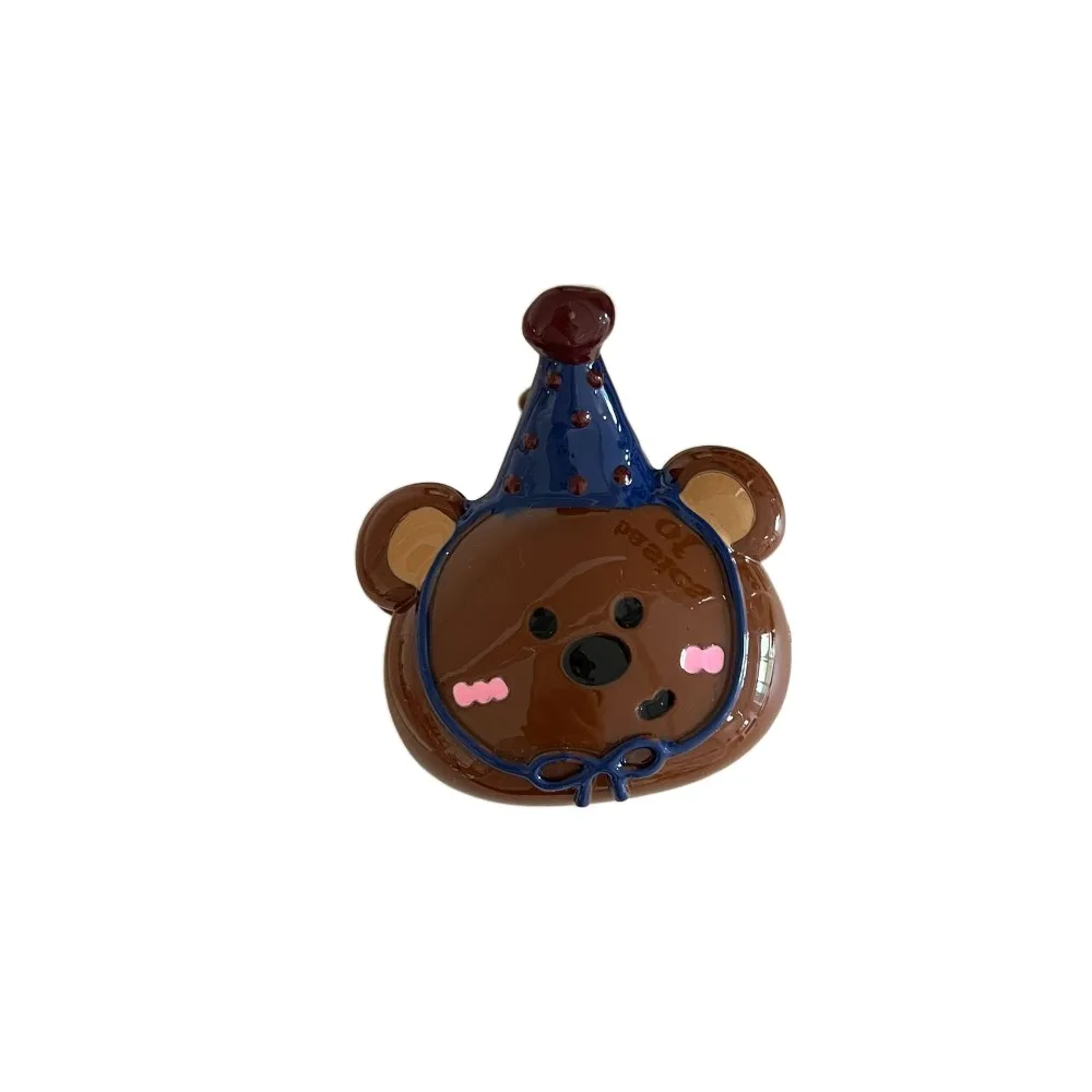 

Fashion Hairpin Bear Hair Clip Geometry Shark Clip Cartoon Hair Claw Headwear Korean Style Plastic Grab Clip Girls