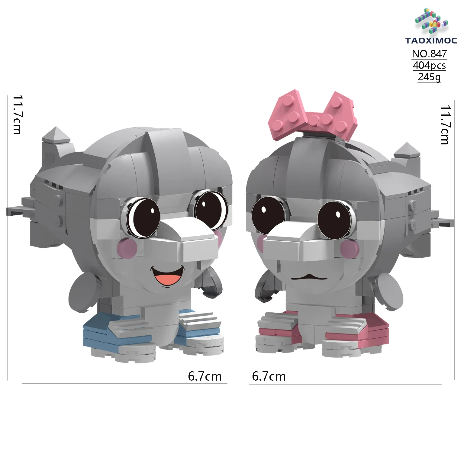 

Adorable Couple Shark AI The Book of Mountains and Seas Abstract MOC Building Blocks Monster Bricks Toys Compatible With LEGO