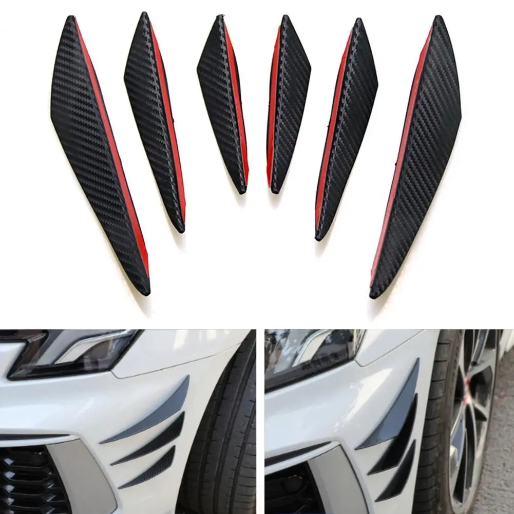 6 Pcs Car Spoiler Splitters Decorative Protect Vehicle Edge Car Tuning Canard Universal Front Bumper Lip Car Accessories