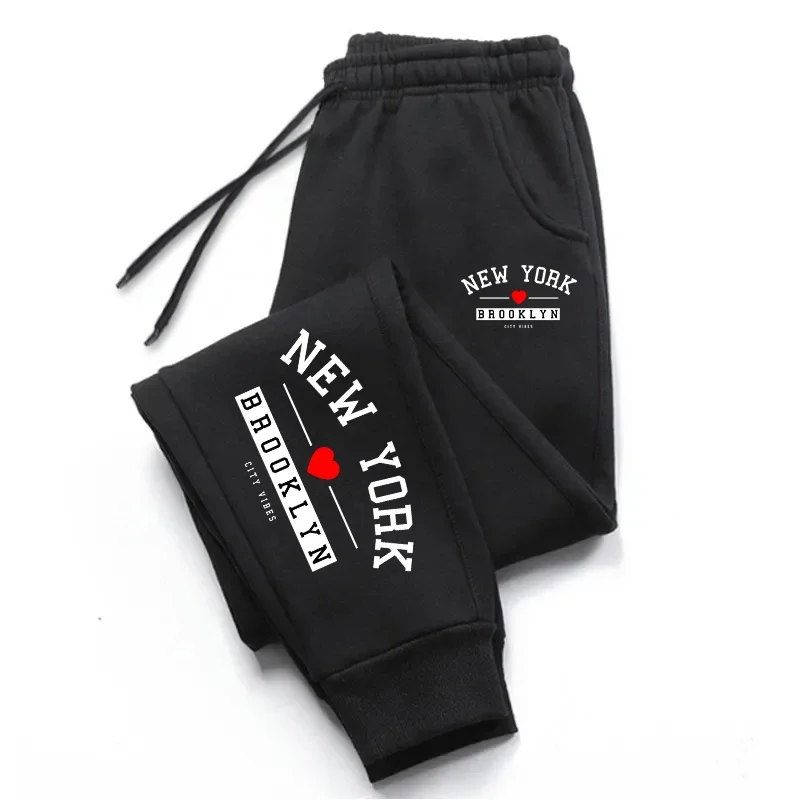 Newest Design New York Printed Men's Sweatpants High Grade Four Season Casual Sports Jogger Pants Drawstring Soft Trousers S-4XL