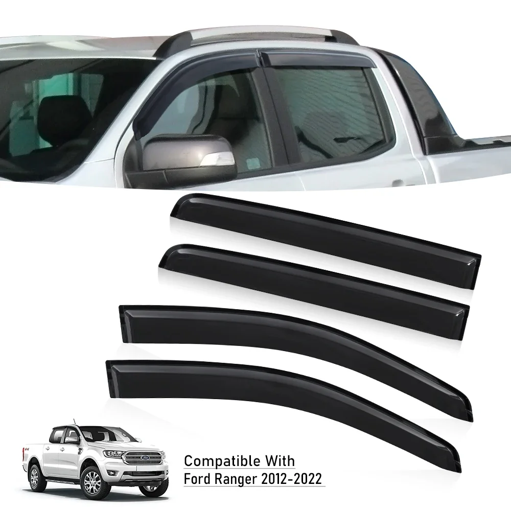 Shield Dflectors Window Visor Weather Shields For Ford Ranger 2012-2022 Wildtrak T6 T7 T8 XL XLT Ford Ranger Raptor 2015-2022