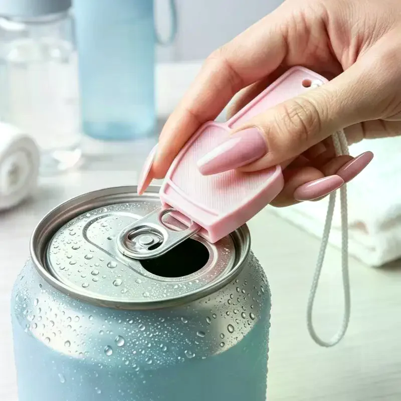 Open Lid Can Dispenser Nail Protection Can Opener With Anti Lost Keyring Portable Creative Keychain Pendant For Cans