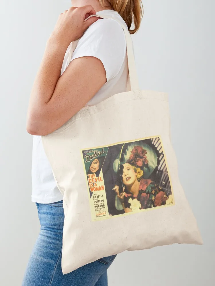 

The Devil Is A Woman Marlene Dietrich Tote Bag sacs de shopping reusable shopping bags university shopper bag free delivery bags