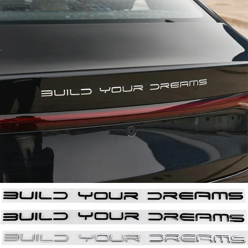 3D ABS Build Your Dreams Car Trunk Logo Badge Emblem Decals Sticker For BYD Dolphin Seal Han Tang EV Song Yuan Plus Atto 3 Qin