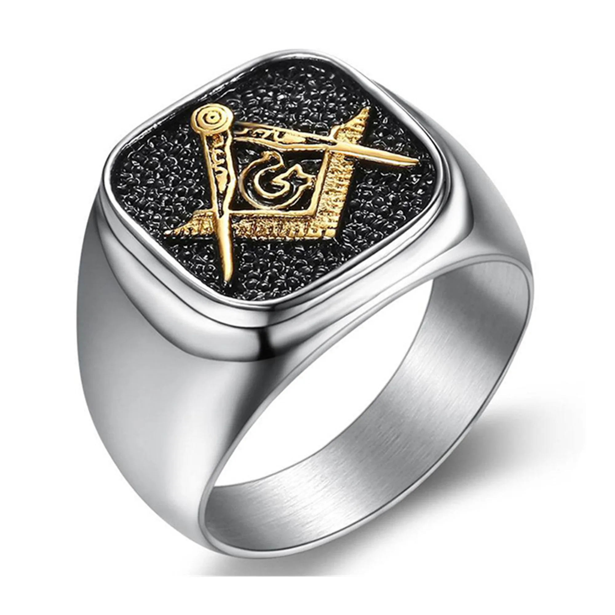 Trendy Men Master Masonic Rings Stainless Steel A G Symbol Freemason Ring Male Jewelry Gift US Size 8 to 13 BT841