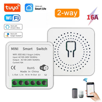 Tuya Mini 16A WiFi Switch Smart Life App 2 Way Control Smart Home Automation Module Interruptor Work for Alexa Google Home