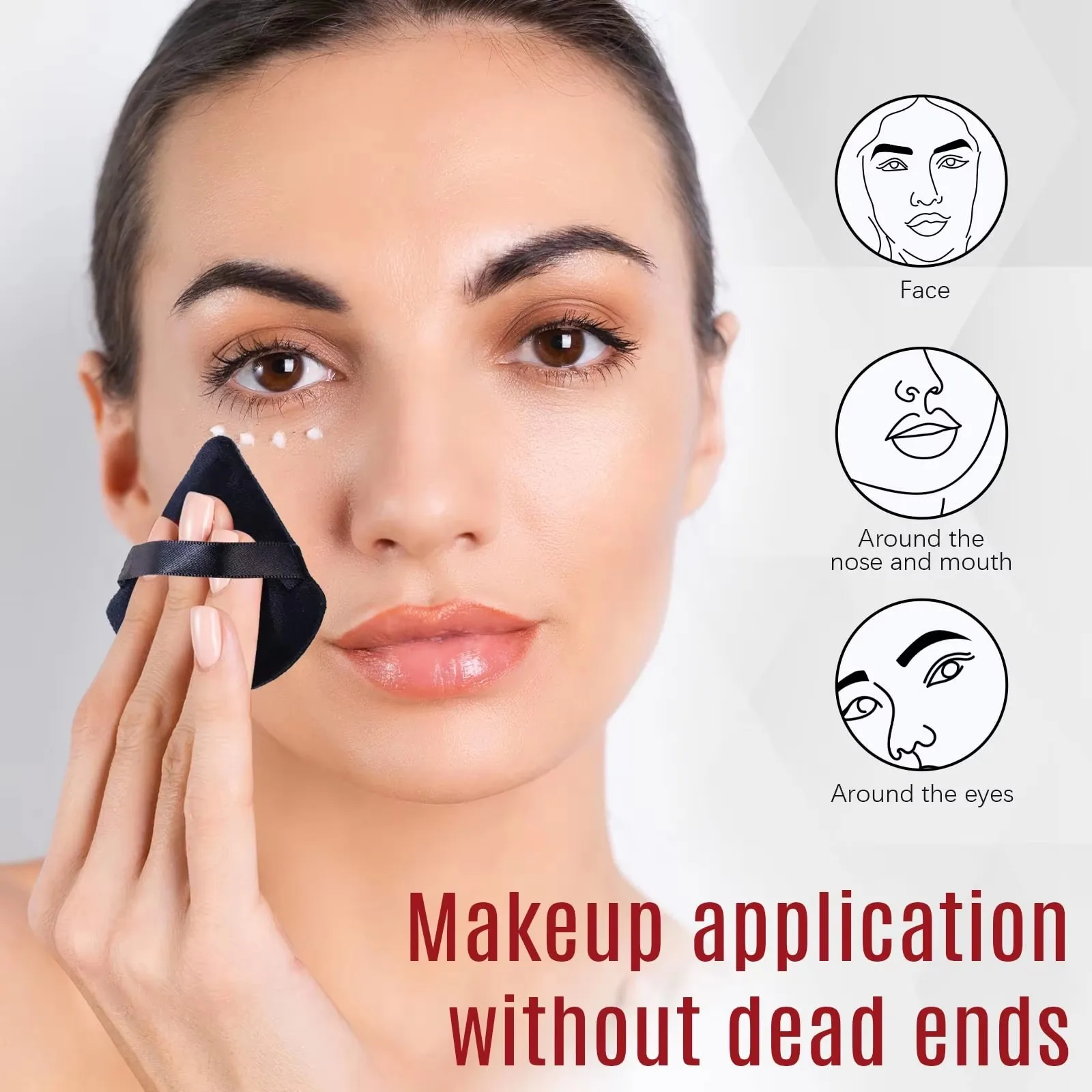 8/10/20Pcs Mini Face Makeup sponge Cosmetics Washable Lightweight Makeup Tool Triangle Velvet Powder Puff Pizza Flours