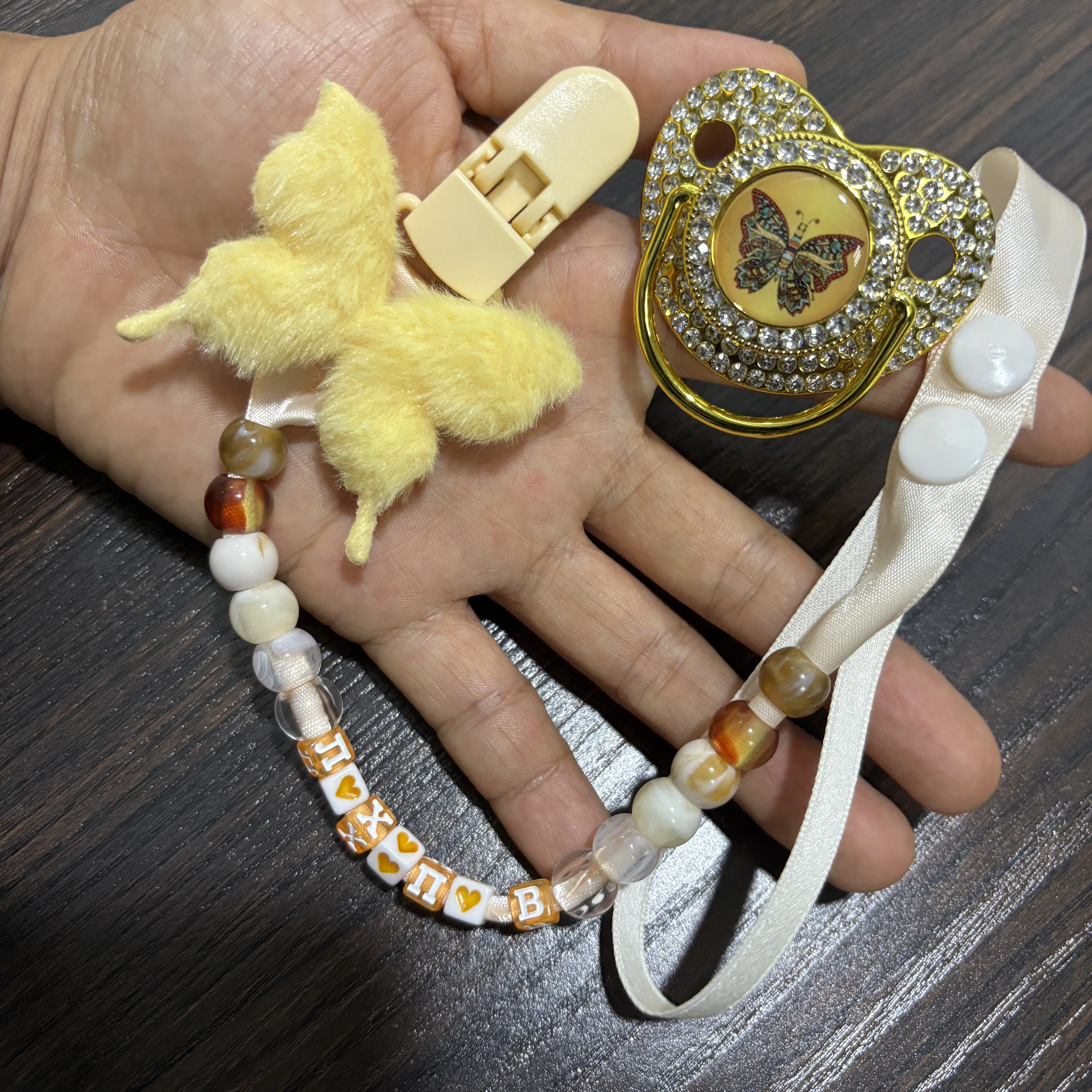 3D printed baby pacifier with soothing function paired nipple holder customized with Russian lettersA safe teething toy baby