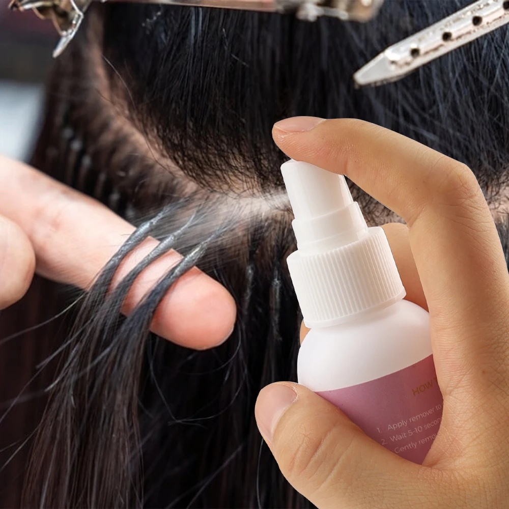 مجموعة أدوات إزالة وصلات الشعر K Tip - مزيل بخاخ 1 × 100 مل، كماشة وفرش أدوات إزالة سلاسل الكيراتين لوصلات الشعر الانصهار