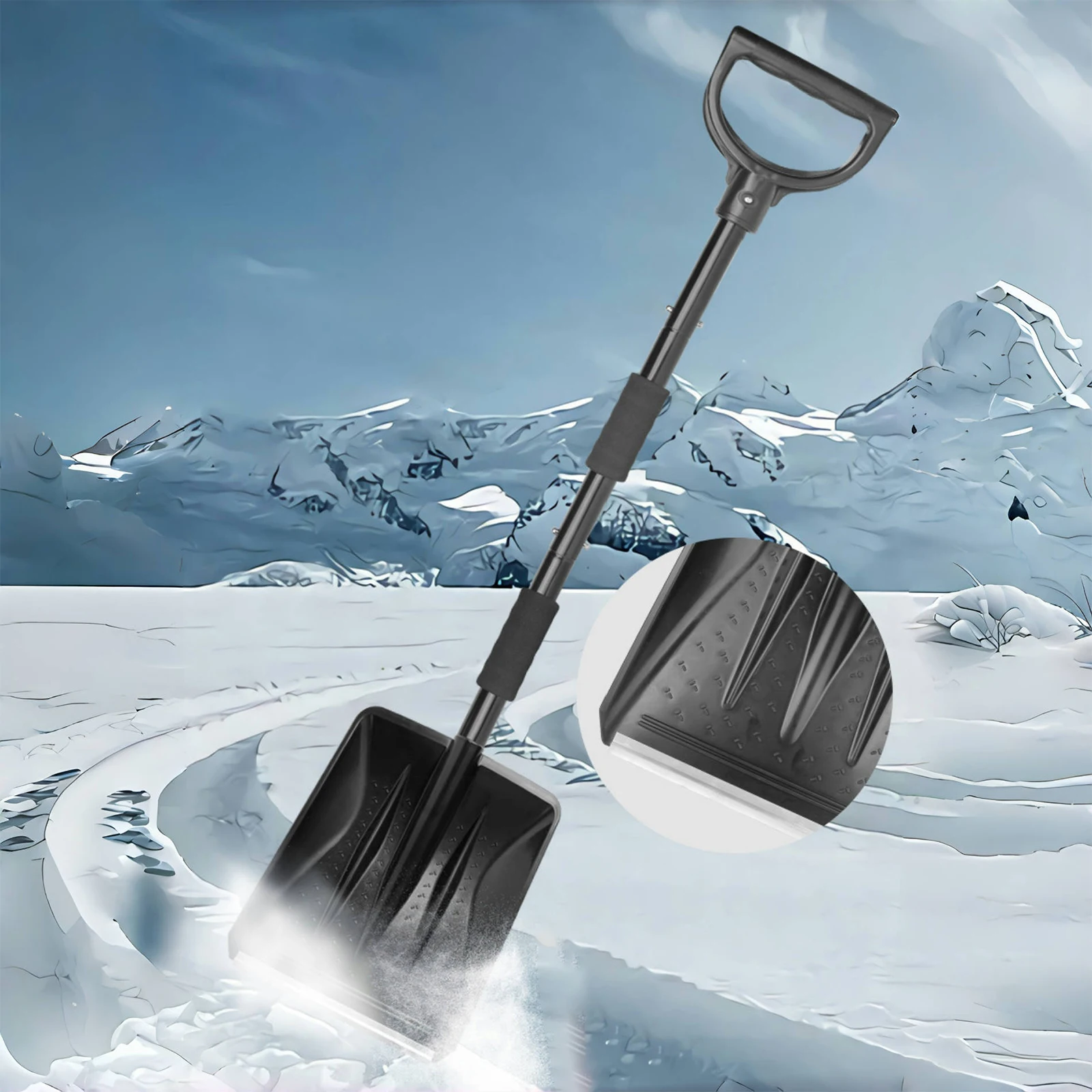 

Emergency Snow Shovel Large Capacity Adjustable Car Snow Shovel Detachable Portable Survival Shovel for Home Garden Camping