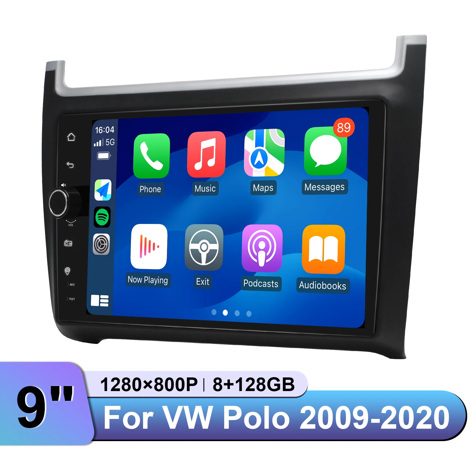 أفضل 9 "Apple Carplay ترقية رئيس وحدة ستيريو السيارة لفولكس واجن بولو 2009-2020 إبقاء التحكم في عجلة القيادة وكاميرا عكسية وOEM أمبير #4