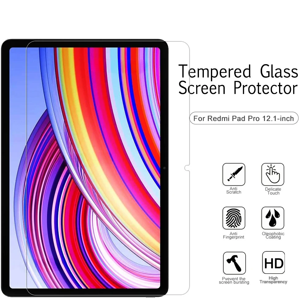 2 Stuks Hd Krasbestendig Gehard Glas Schermbeschermer Voor Xiaomi Redmi Pad Pro 12.1 Inch 2024 Tablet Beschermende Film