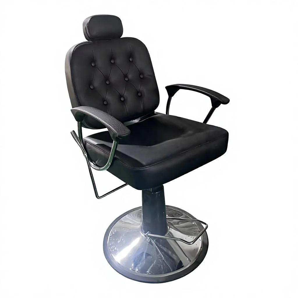 Hydraulic Barber Chair with 360 Degree Rotation Adjustable Footrest Durable Pump for Salon Use 8 Years Warranty