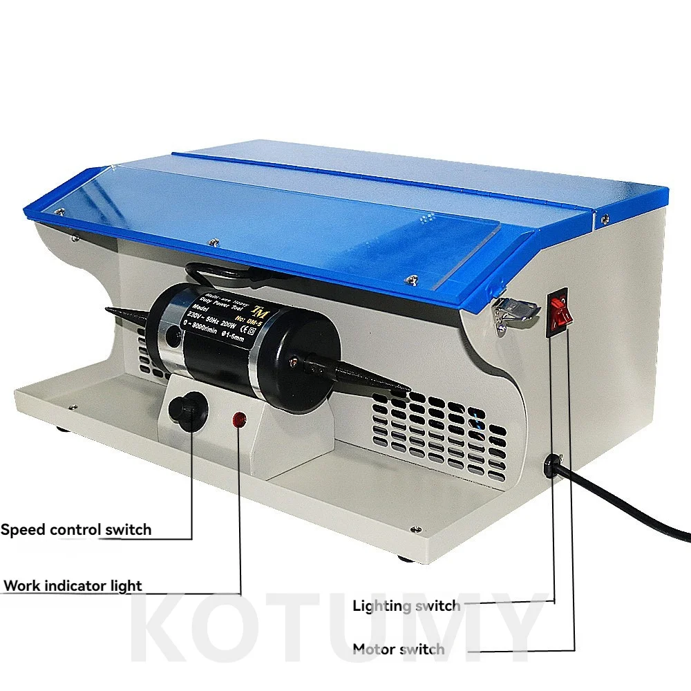 Desktop Double-head Cloth Polishing Machine With Light & Speed Regulation, Dust-Absorbing Grinding Machine, Gold And Silver Jewe
