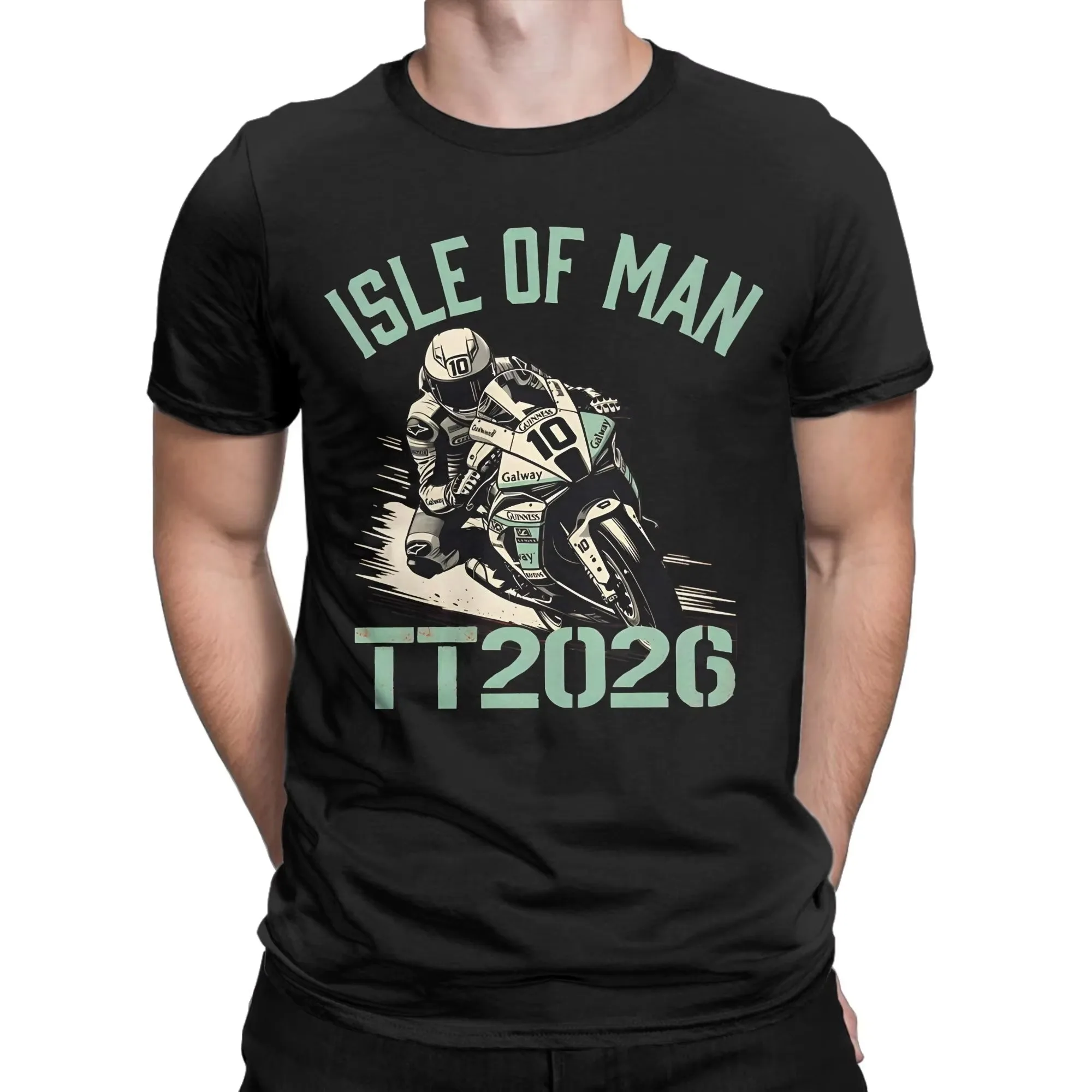 2026 new Retro Motorcycle Racer Graphic Men T Shirt O Neck Short Sleeve Black Biker Casual Tees Tops