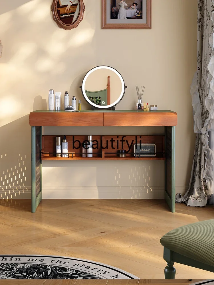 D96 French retro small apartment bedroom real high-end American multi-functional simple dressing table