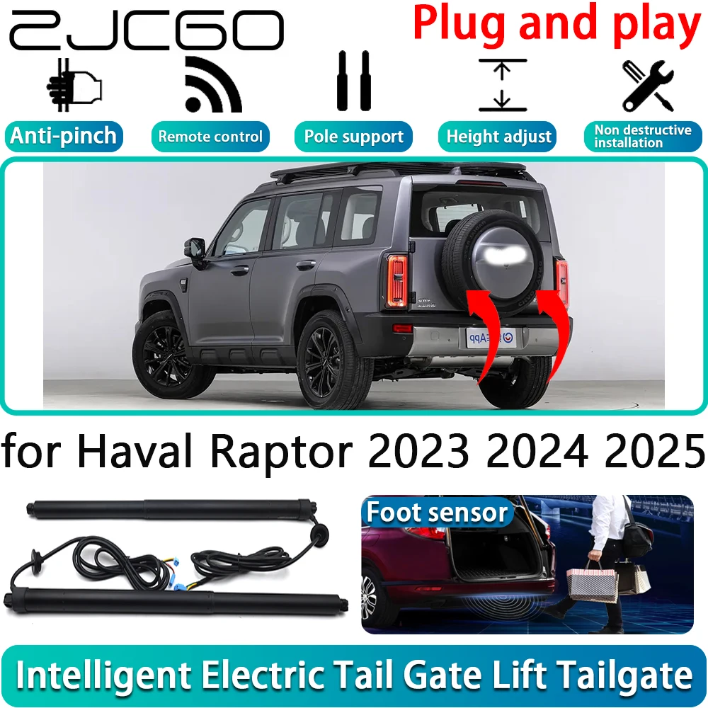 

ZJCGO for Haval Raptor 2023 2024 2025 Car Electric Powered Tailgate Power Liftgate Automatic Tailgate System With Foot Sensor