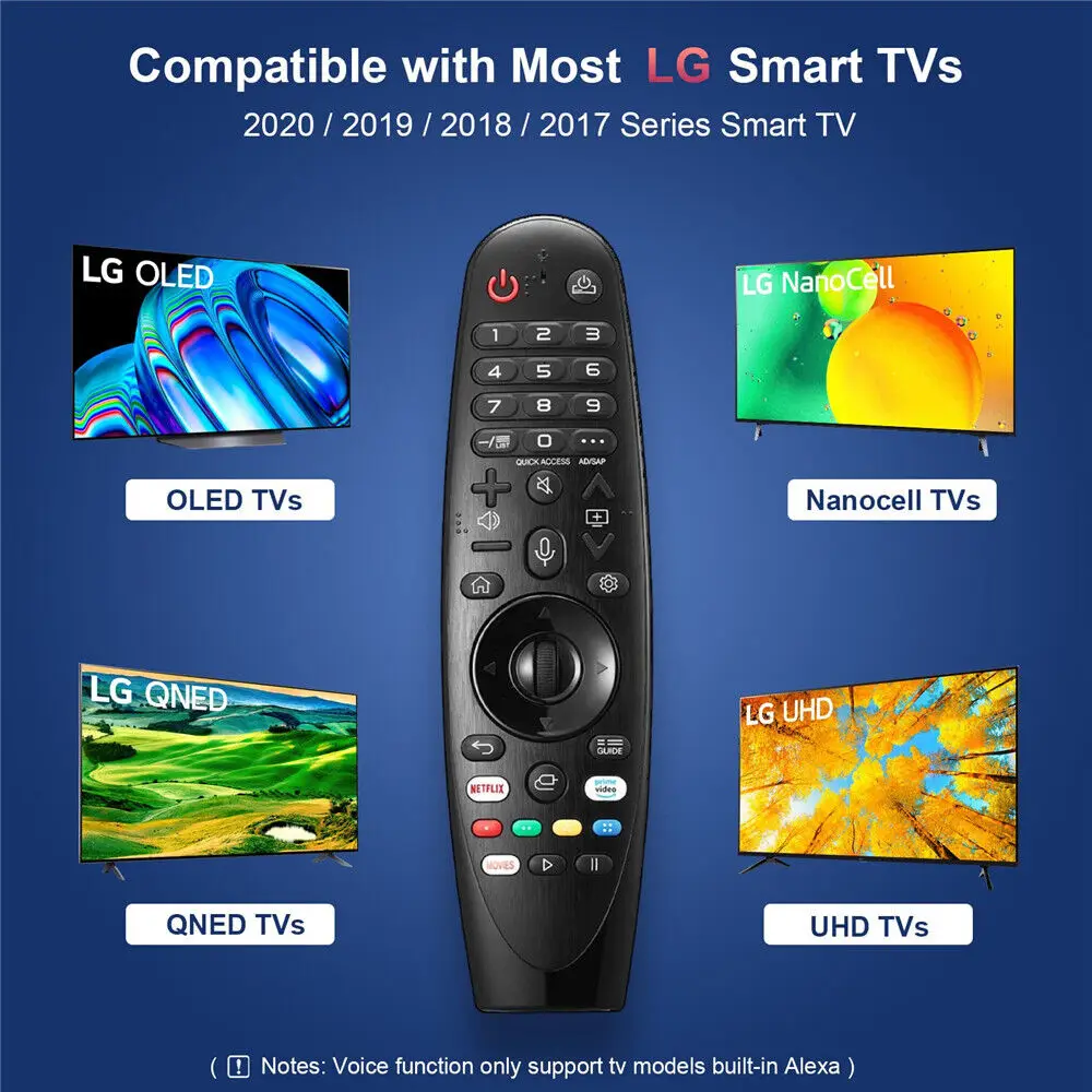 Replacement Magic Remote Control with Pointer Voice Function for LG Smart TV UHD OLED QNED TVs Compatible Netflix Hot Key