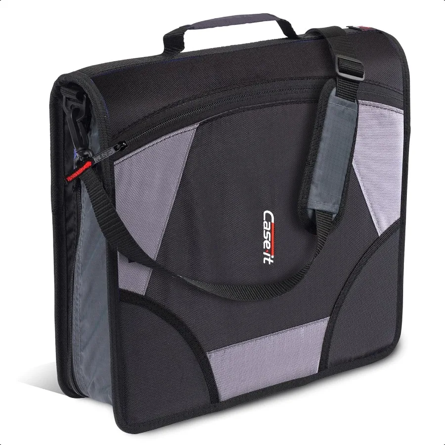 

Caseit The King Sized Zip Tab Zipper Binder 4 Inch DRings 5 Subject File Folder Multiple Pockets 800 Sheet Capacity Comes with