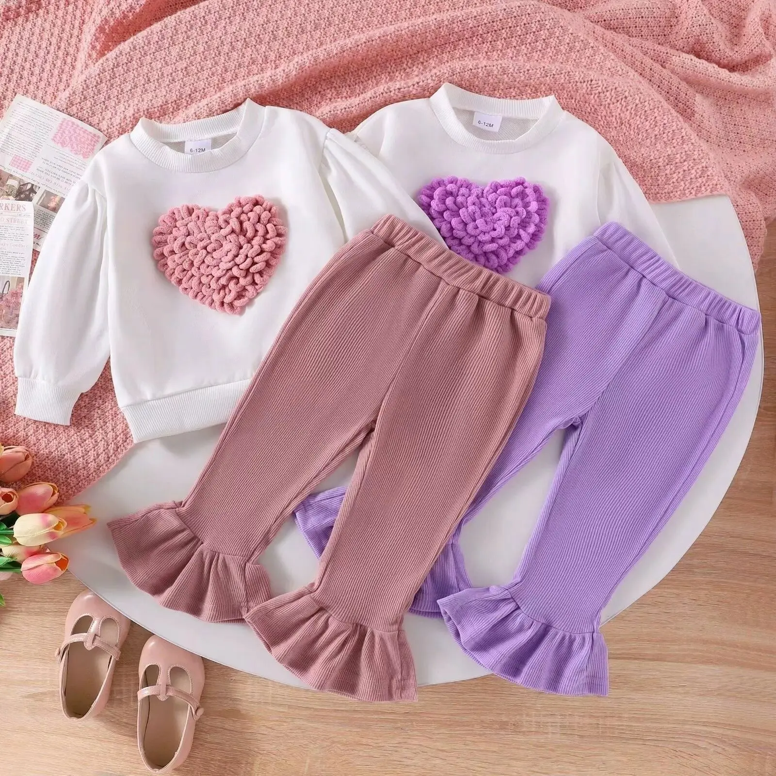 Girls Two-piece Set Korean version Spring New Long Sleeve Clothes Set Baby Girls patchwork pure cotton Casual Kids Sports Outfit