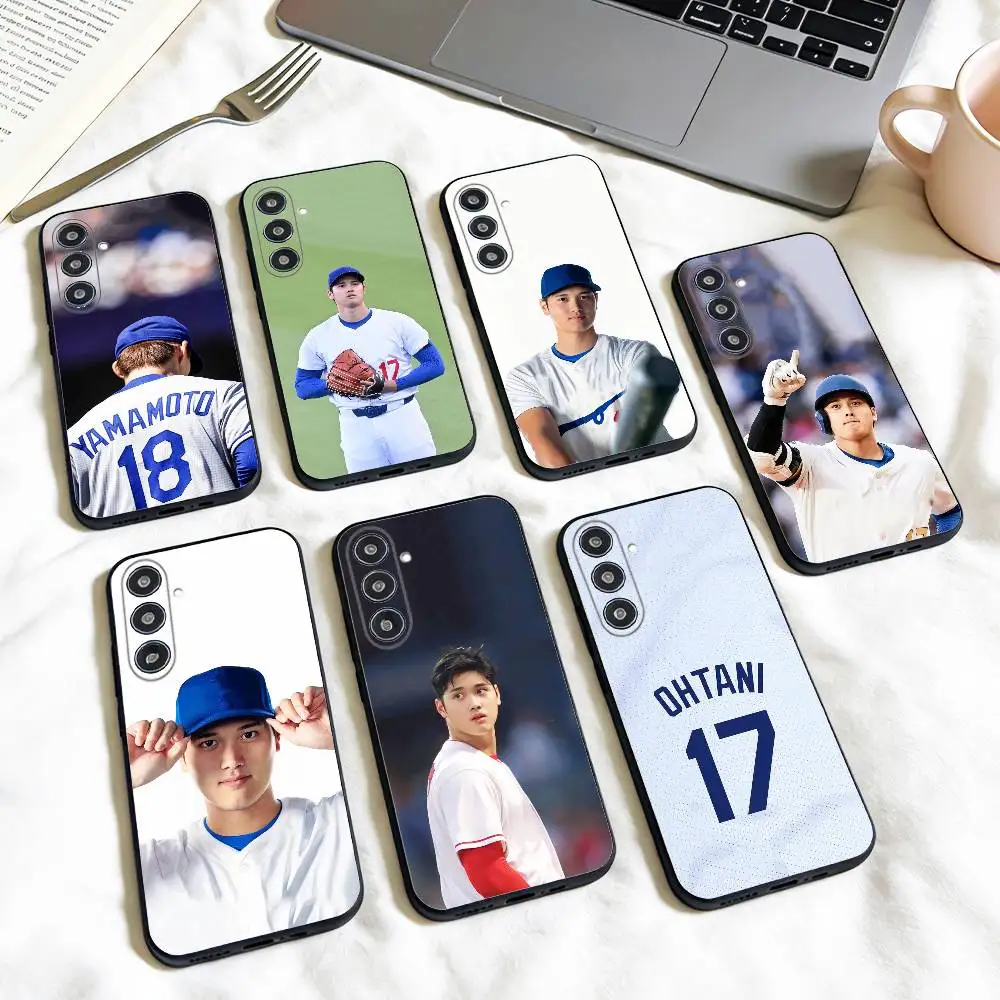 Funda de teléfono Baseball S-Shohei Ohtani 17 para Samsung Galaxy A73,A72,A71,A70,A53,A52,A51, otros, carcasa negra suave