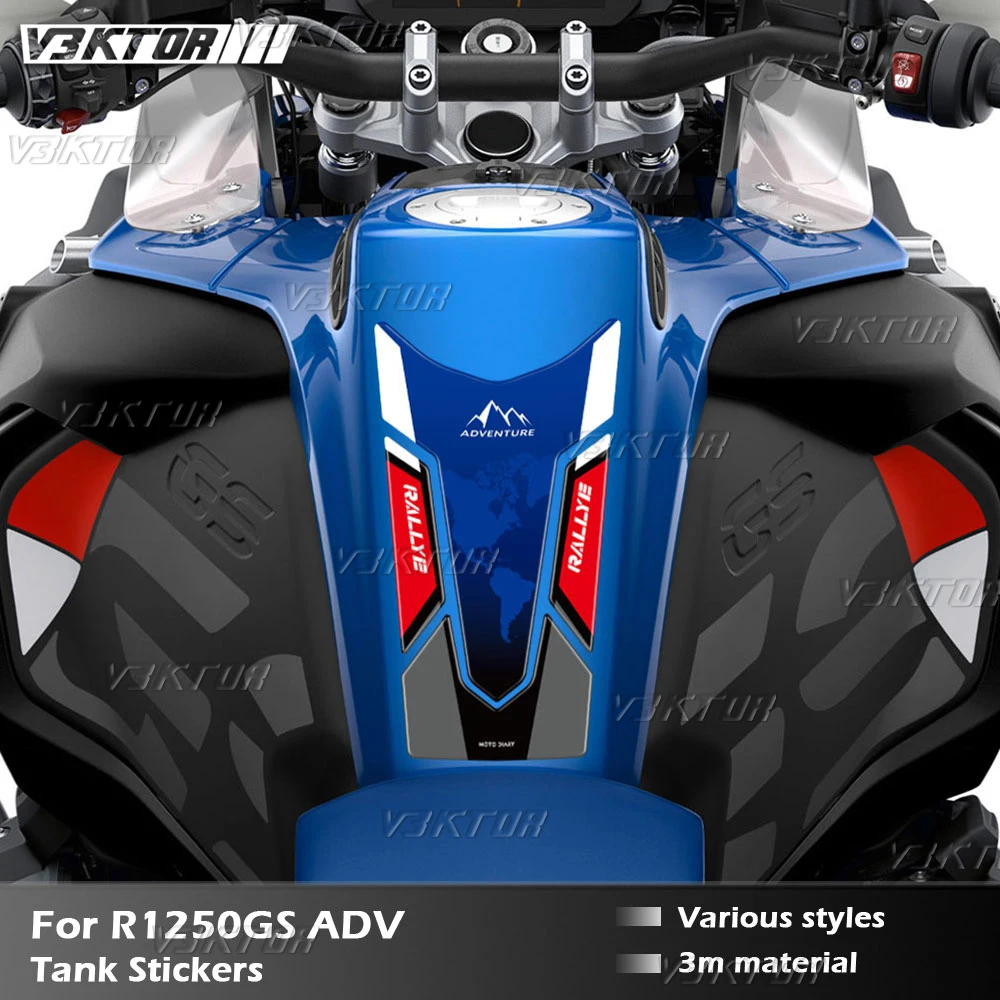 

3D Motorcycle Tank Pad Sticker Protector Decal Rallye HP4 Triple black 40 years For R1250GS ADV R 1250 GS Adventure 2022-2024