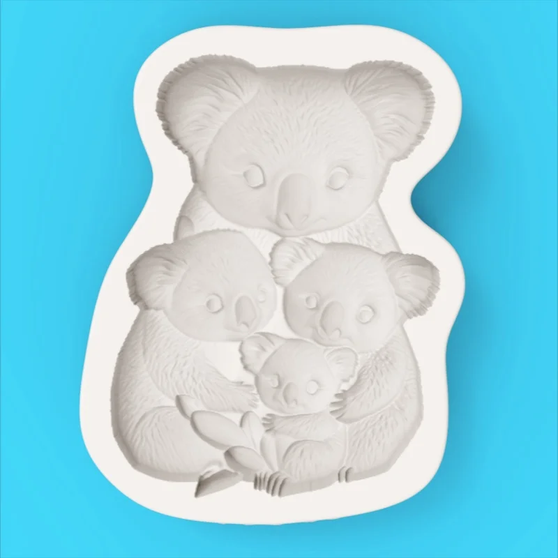 Koala Family Silicone Baking Mold Cute Koala Parent-Child Chocolate Fondant Cake Decoration Mold view 4