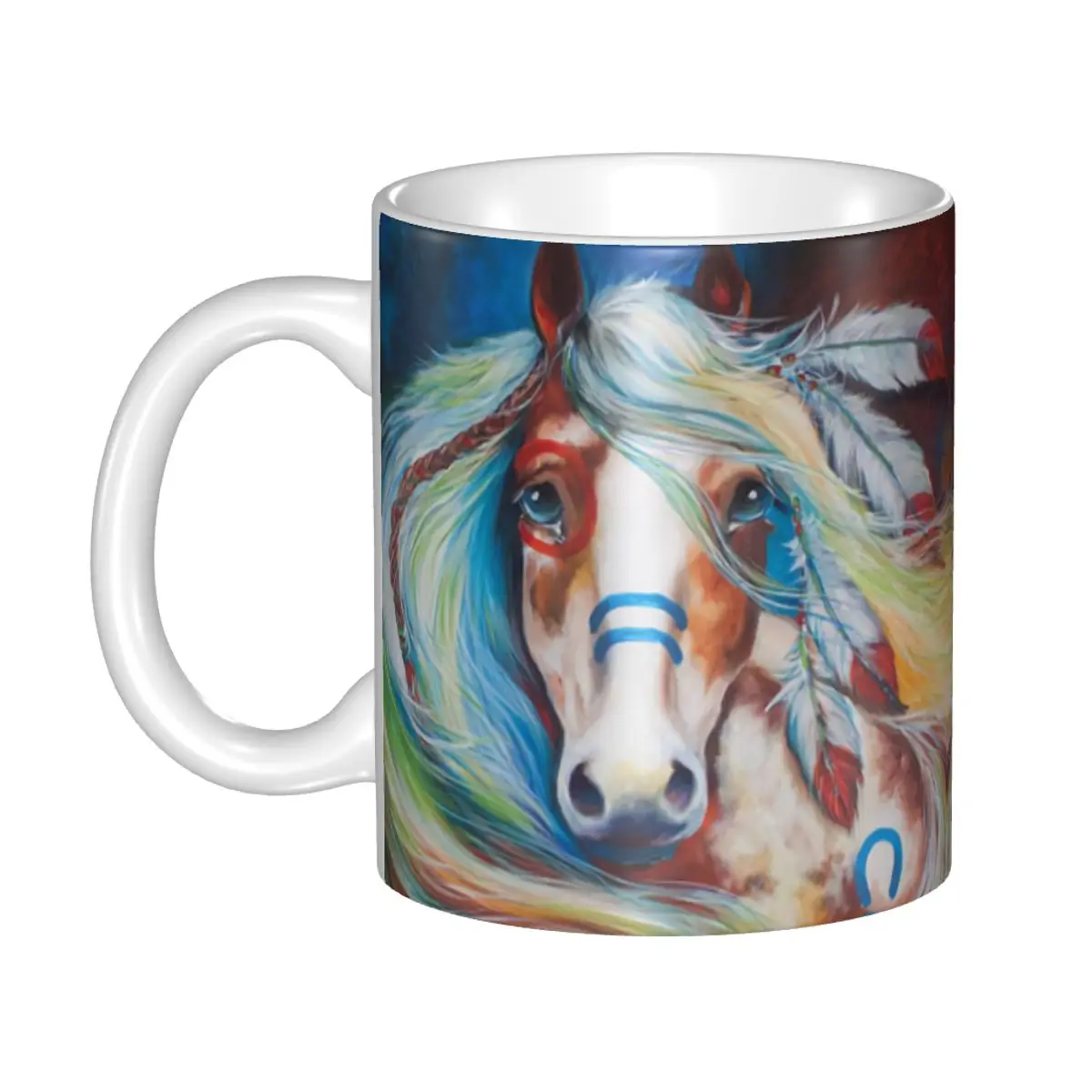 Tazas de caballo de guerra personalizadas, tazas de café de té de la leche de cerámica de animales DIY