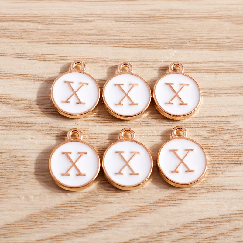 10 teile/los 12*15mm A-Z Brief Emaille Charms für Schmuck Machen Anhänger Halsketten Ohrringe DIY Handgemachte Armbänder handwerk Liefert – Detail 26