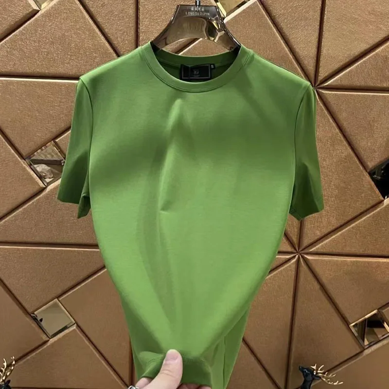 

Solid Color Minimalist Men's T-shirts New Style Age-reducing Fashion