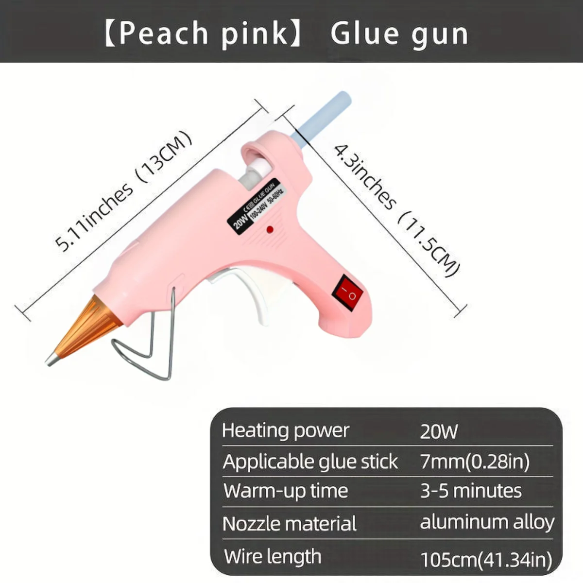 JQ1 glue gun, 20W electric hot melt glue gun with wire, suitable for household handicrafts, handicraft repair and repair