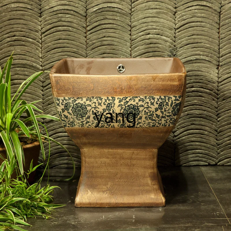 LH Indoor and Outdoor Ceramic Mop Pool Art Basin Square and round Integrated Mop 42cm Caliber Courtyard Late Autumn