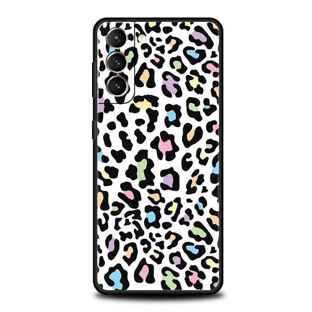 Phone Case For Samsung Galaxy S24 S23 S22 Ultra S20 S21 FE 5G S10 S9 Plus S10E S8 S7 Edge Silicone Cover Leopard Cheetah print