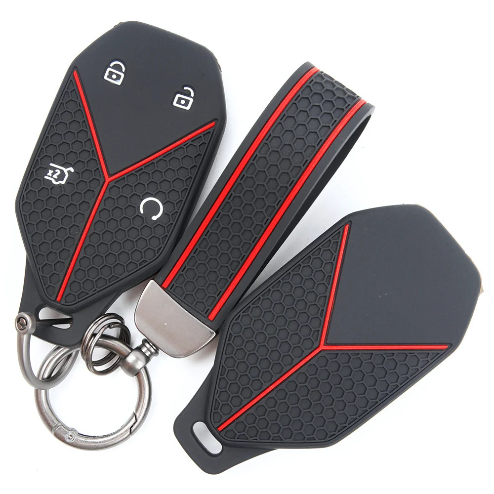 For BYD Formula Leopard 5 Leopard 8 Titanium 3 Titanium 9 Fang Cheng Bao Protective Silicone Remote Key Case Buckle Loop Holder