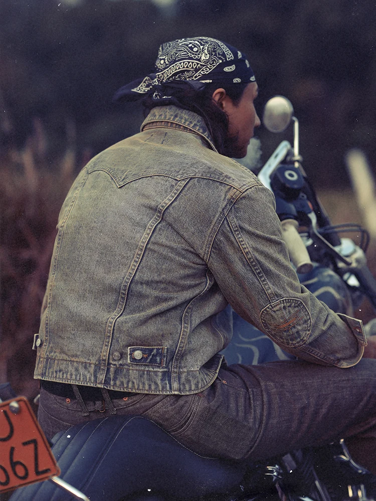 جاكيت دينيم قصير مغسول بتصميم غربي، لون طيني، نحيف، إصدار قياسي، معطف للخريف والشتاء #5