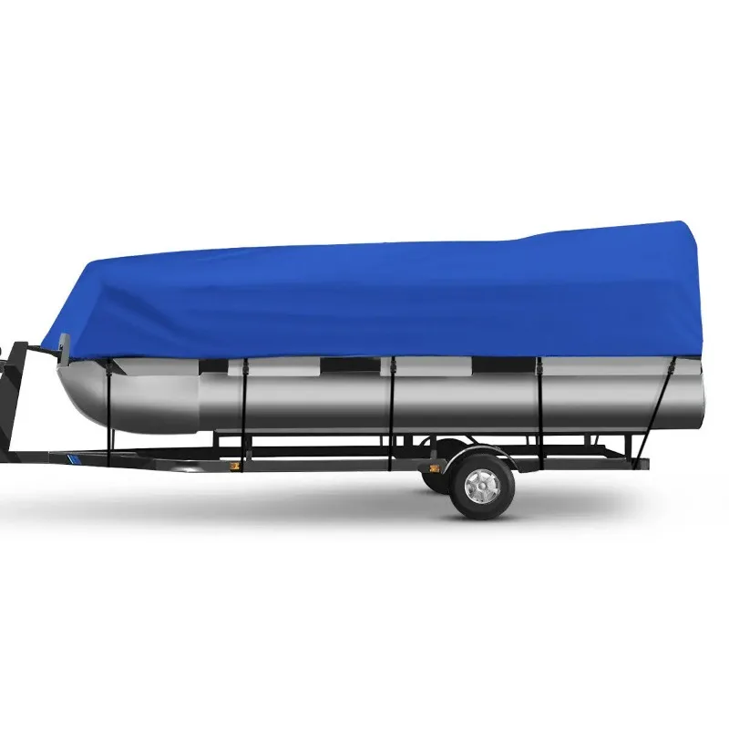 

21'-24' Heavy Duty Protection 600D Trailerable Pontoon Polyester Boat Cover Fits Flat Bottom Boats