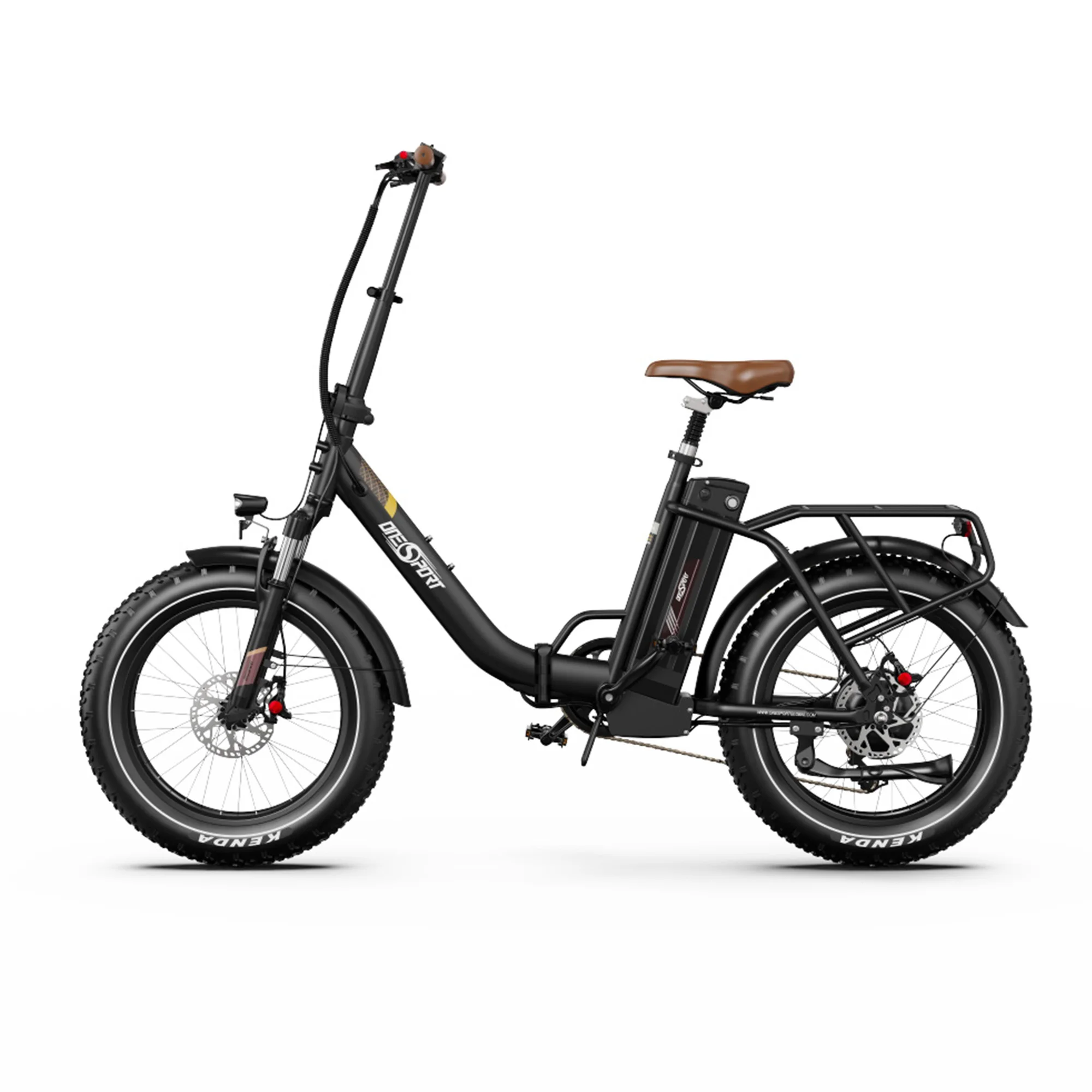 Vélo électrique pliable ONESPORT OT16 MAX - Moteur 500W, batterie 48V 18AH, autonomie 120KM, freins hydrauliques, 7 vitesses, 25KM/H, charge maximale 120KG