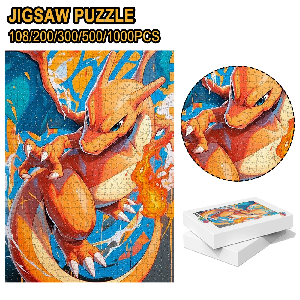 Modern Splash Art Charizard Fire Dragon Collection Puzzle Medium Difficulty 108-1000pcs Gift