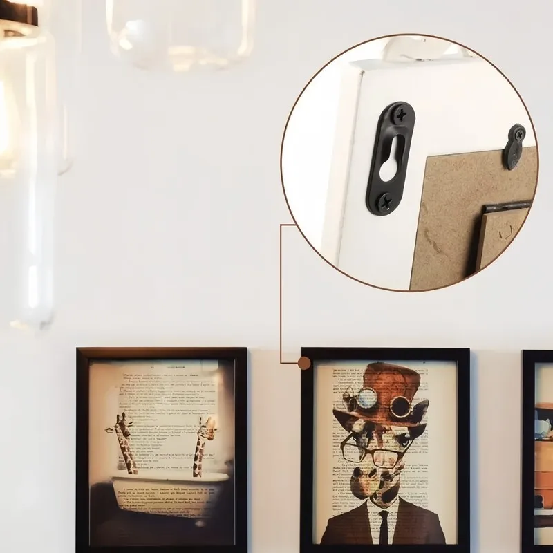 47 Hooks + 94 Screws Black Wall Decor Special Hangers, Uniform Hanging Hardware for Frames, Art & Wall Posters