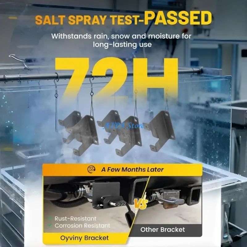 

U13C Iron 4 Position Flat Trailer Plugs Mounting Bracket Upgrades for Enhanced Durability & Easy Vehicle Side Installation