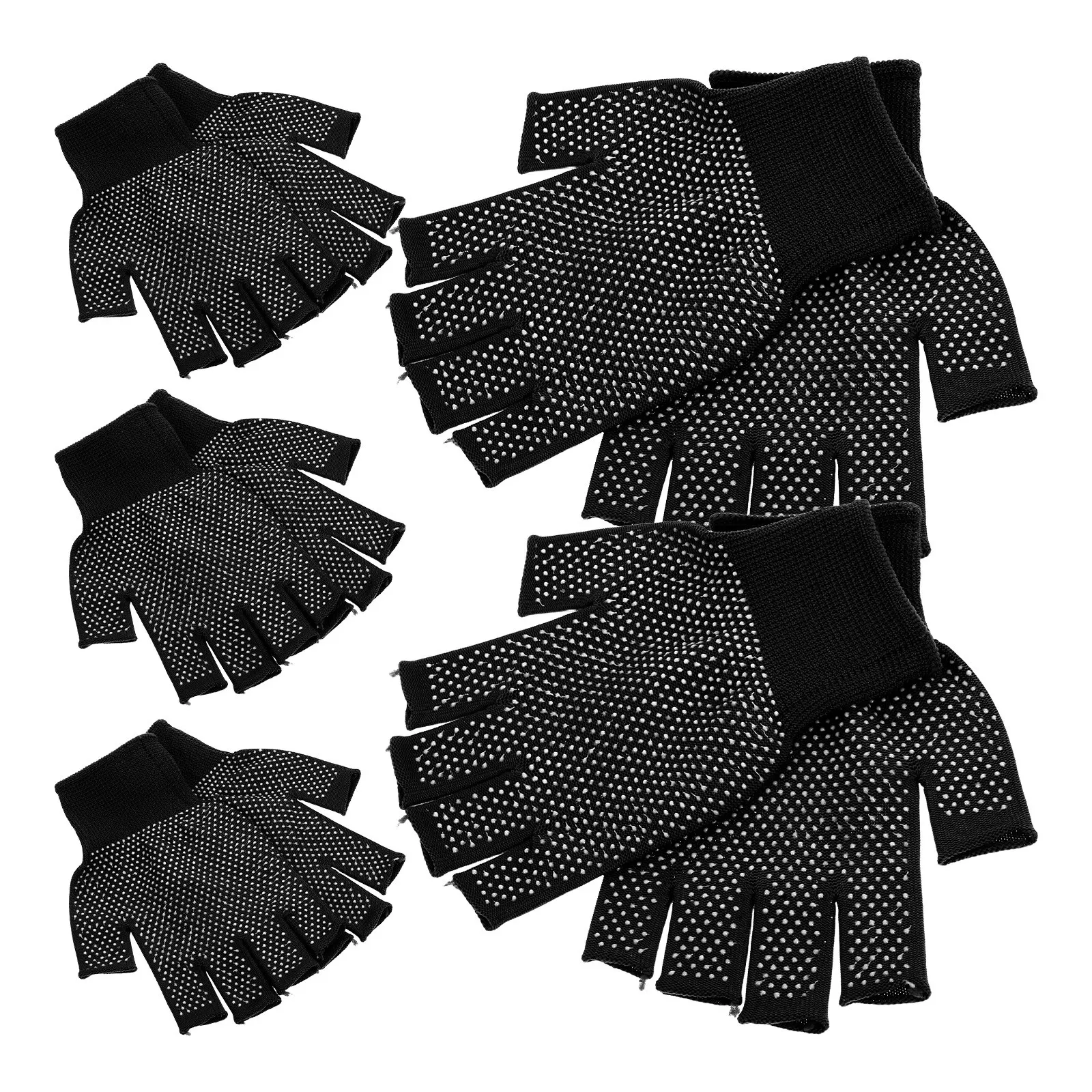 

5 пар рабочих перчаток без пальцев, нескользящие, дышащие, зимние теплые перчатки для езды на велосипеде, вождения, пеших прогулок, для холодной погоды, мужские.