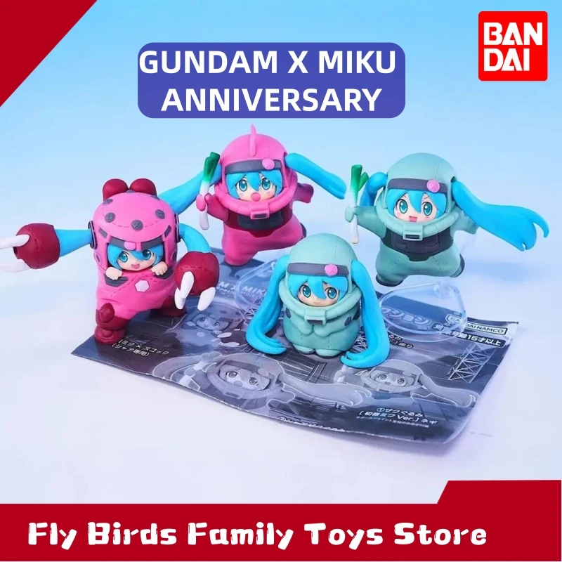 Hot Bandai Genuine Gundam×Miku Anniversary Special Project Gashapon Anime Action Figure Collect Desk Ornament Perfect Toys Gifts