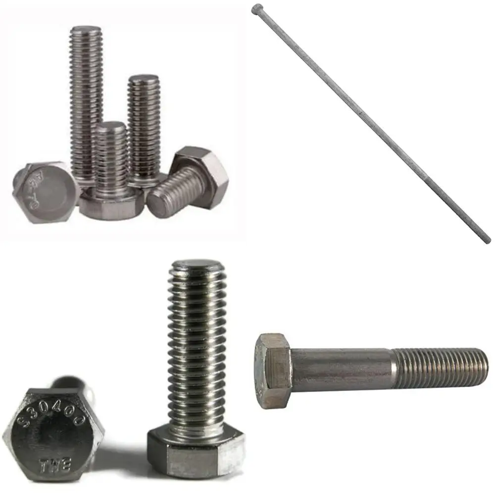 

Stainless Steel 316 Fully Threaded Hex Head Cap Screws, Coarse Thread M8-1.25 x 35mm, 100 Pack, Suitable for Marine Applications