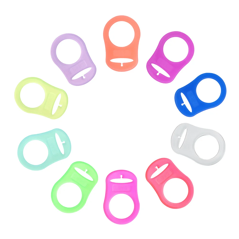 

20pcs Silicone Clip Holder For Baby Newborn Infant Soft Safety Ring Mixed Color Silicone Pacifier Holder Dummy Attachment