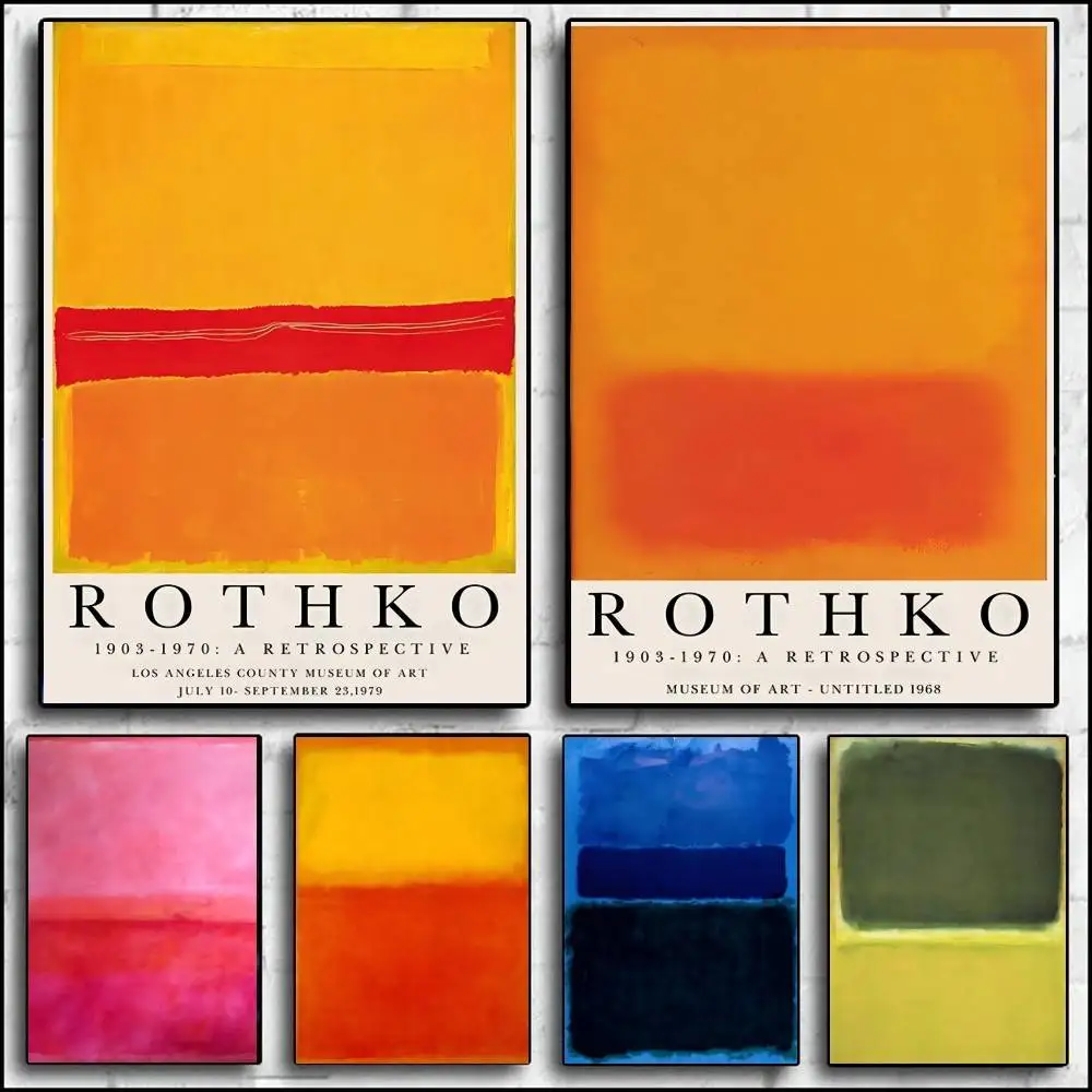 M-Mark Rothko Abstrakter Leinwanddruck Poster Moderner Minimalismus Farbenfrohe Kunstdrucke Wohnzimmer Schlafzimmer Wandkunst Heimdekoration Poster