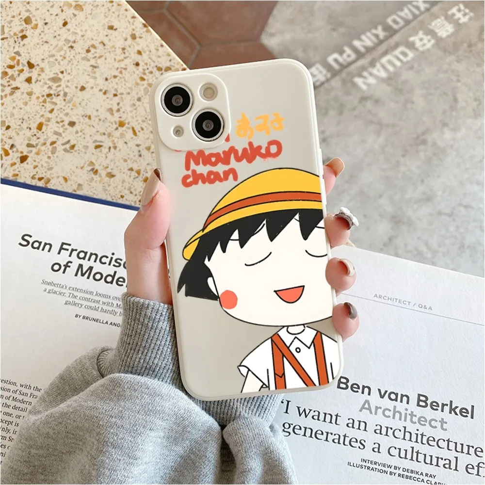 C-Chibi M-Maruko C-Chan Phone Case For Iphone 11 13 14 Pro Max X Xr Xs Max Se2020 12mini White Cover Case