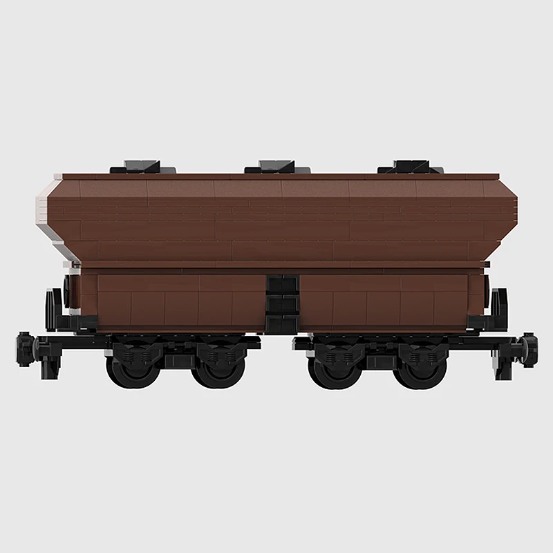 Model Mobil Kota MOC Balok Bangunan Kereta Api Gerbong Barang Massal Teknologi Modular Hadiah Liburan Rakitan Mainan Anak-Anak