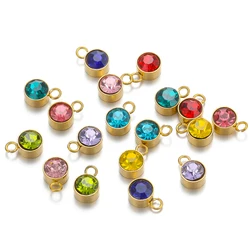 20pcs Gold Stainless Steel Zircon Beads Charms Pendant Jewelry Findings for DIY Woman Jewelry Necklace Findings Earrings Making
