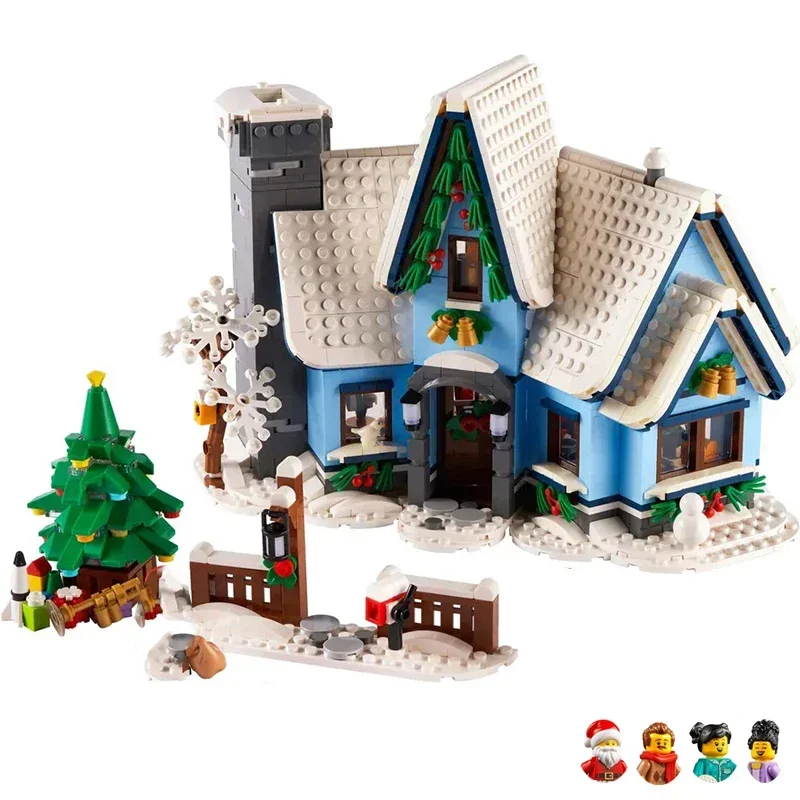 

1445PCS Creative Winter Village Santa's Visit Building Blocks City Street View Assemble Bricks Toys Gift For Children Kids